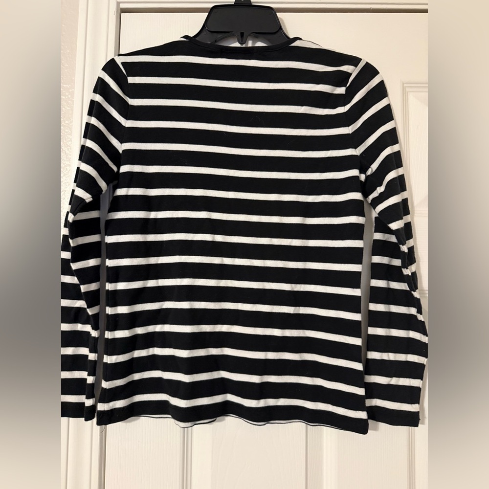 Lauren Ralph Lauren Striped Long Sleeve Top with Button Accents - Picture 4 of 4